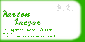 marton kaczor business card